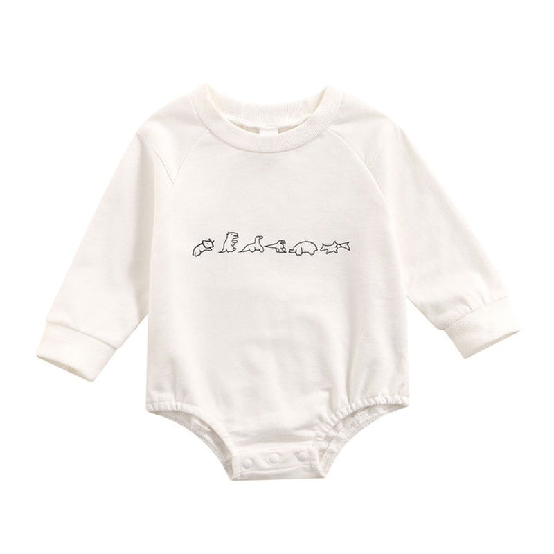 Newborn Baby Girl Boy Spring Autumn Clothes Cute Dinosaur Long Sleeve Triangle Romper Jumpsuit Casual New Born Outfits