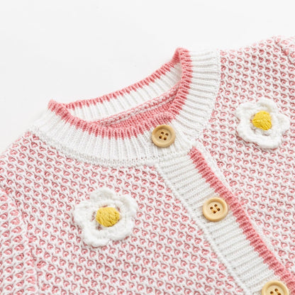 Baby Sweater Cable-Knit Baby Cardigan Coat for Autumn Fall 3M-3T