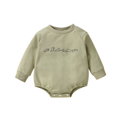 Newborn Baby Girl Boy Spring Autumn Clothes Cute Dinosaur Long Sleeve Triangle Romper Jumpsuit Casual New Born Outfits