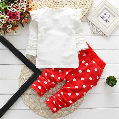 Cute Toddler Baby Girls Clothes Set Long Sleeve T-Shirt and Pants Kids 2Pcs Outfits