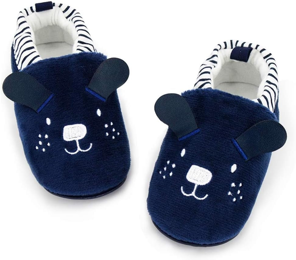 Toddler Baby Boys Girls Shoes Non Skid Slipper Sneaker Moccasins Infant First Walker House Walking Crib Shoes(6-24 Months)