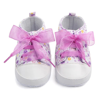 1 Pair  Baby Shoes Prewalker Toddlers Moccasins First Walkers Newborn Girls Footwear Infant Sneakers Princess Lace