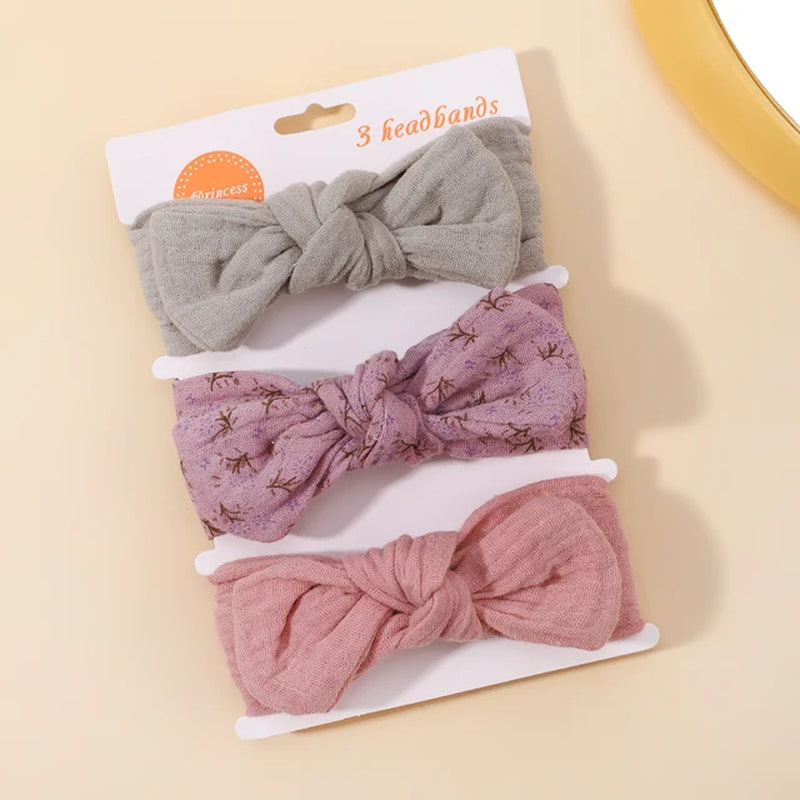 3Pcs Baby Girls Headband Set Bow Knot Head Wrap Bandage Kids Toddlers Headwear Hair Band Infant Baby Newborn Hair Accessories