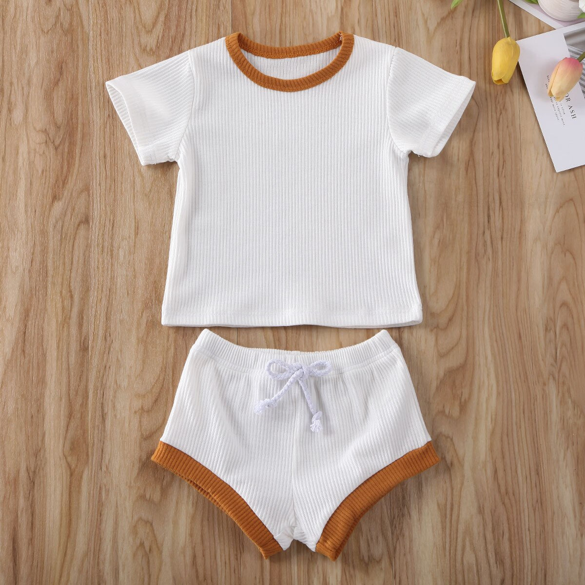 Baby Clothes Set 2Pcs Solid Short Sleeve Top Shorts Suit Girl Boy Outfits Baby Summer Clothing Toddler Cotton Outfit 0-3Y