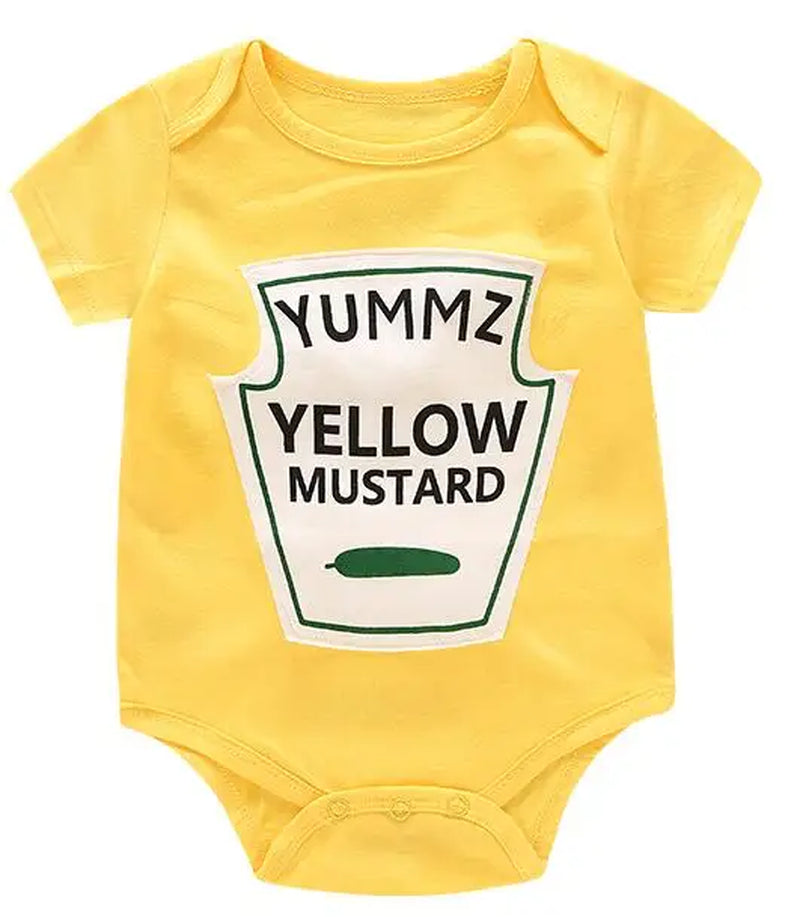 Yummz Tomato Ketchup Yellow Mustard Red and Yellow Bodysuit Baby Boy Twins Baby Clothes Twins Baby Boys Girls DS9