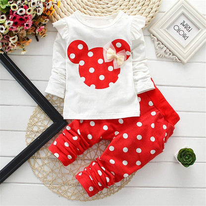 Cute Toddler Baby Girls Clothes Set Long Sleeve T-Shirt and Pants Kids 2Pcs Outfits