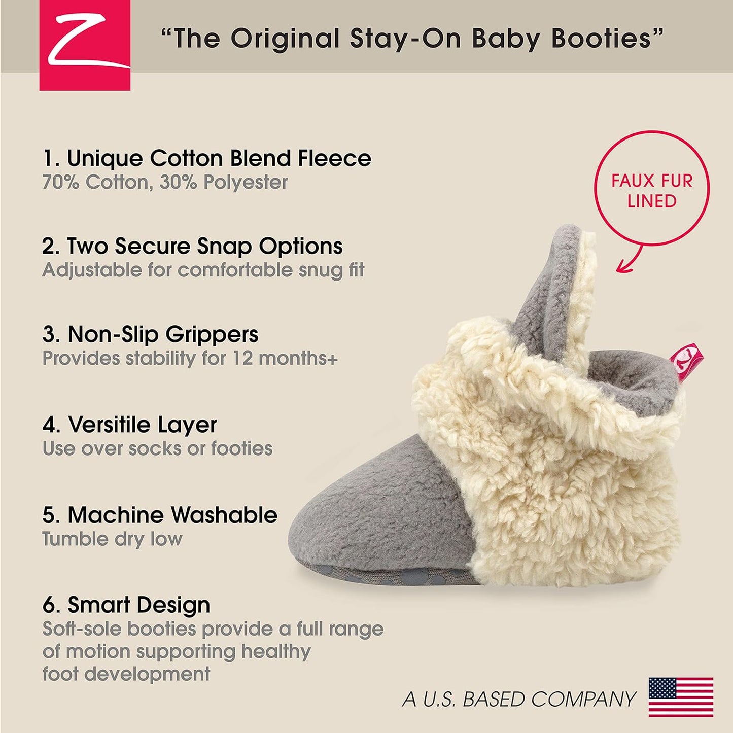 Unisex Fleece Baby Booties, Soft Sole and Non Slip | Stay on Slipper Socks for Infant/Toddler, Girls, Boys 3-24 Months