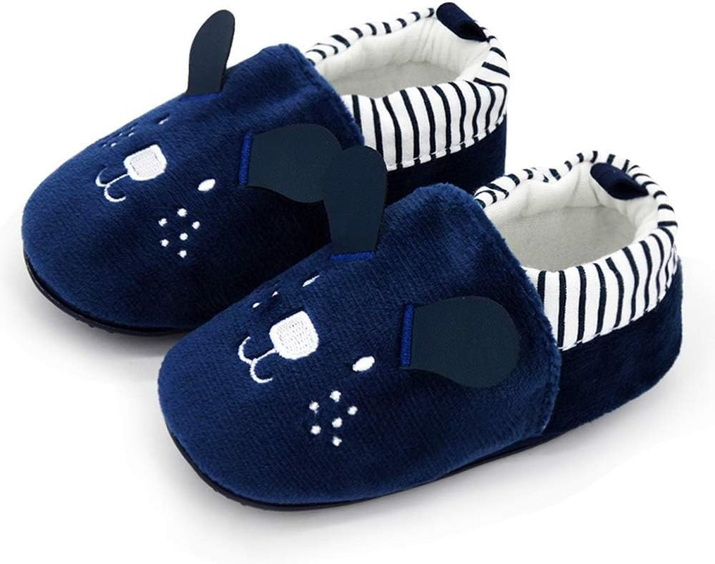 Toddler Baby Boys Girls Shoes Non Skid Slipper Sneaker Moccasins Infant First Walker House Walking Crib Shoes(6-24 Months)