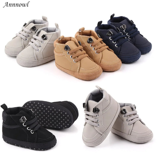 Newborn Baby Shoes for 1 Year Boy Crib Bootie Infant Anti-Slip Soft Sole Leather First Walkers Toddler Moccasins Doll Shoe Gifts