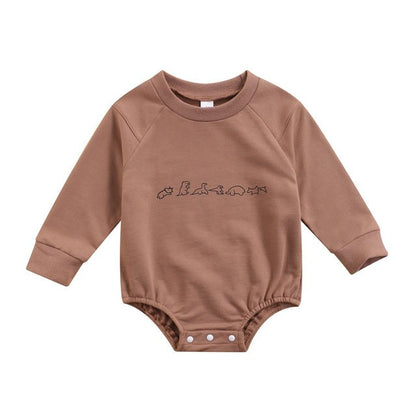 Newborn Baby Girl Boy Spring Autumn Clothes Cute Dinosaur Long Sleeve Triangle Romper Jumpsuit Casual New Born Outfits