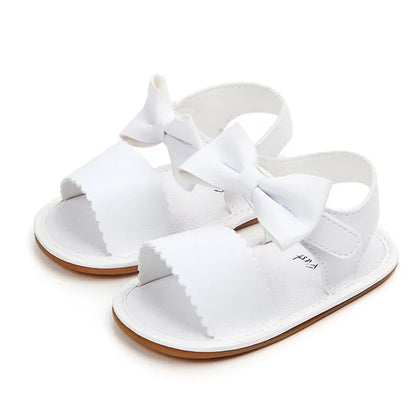 Summer Baby Girls Sandals Bowknot Anti-Slip Crib Shoes Soft Sole Summer Solid