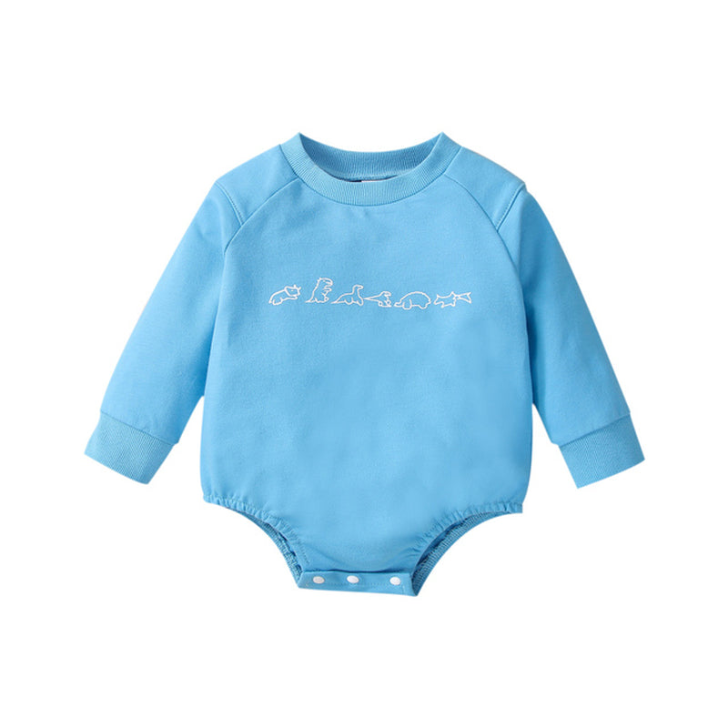 Newborn Baby Girl Boy Spring Autumn Clothes Cute Dinosaur Long Sleeve Triangle Romper Jumpsuit Casual New Born Outfits