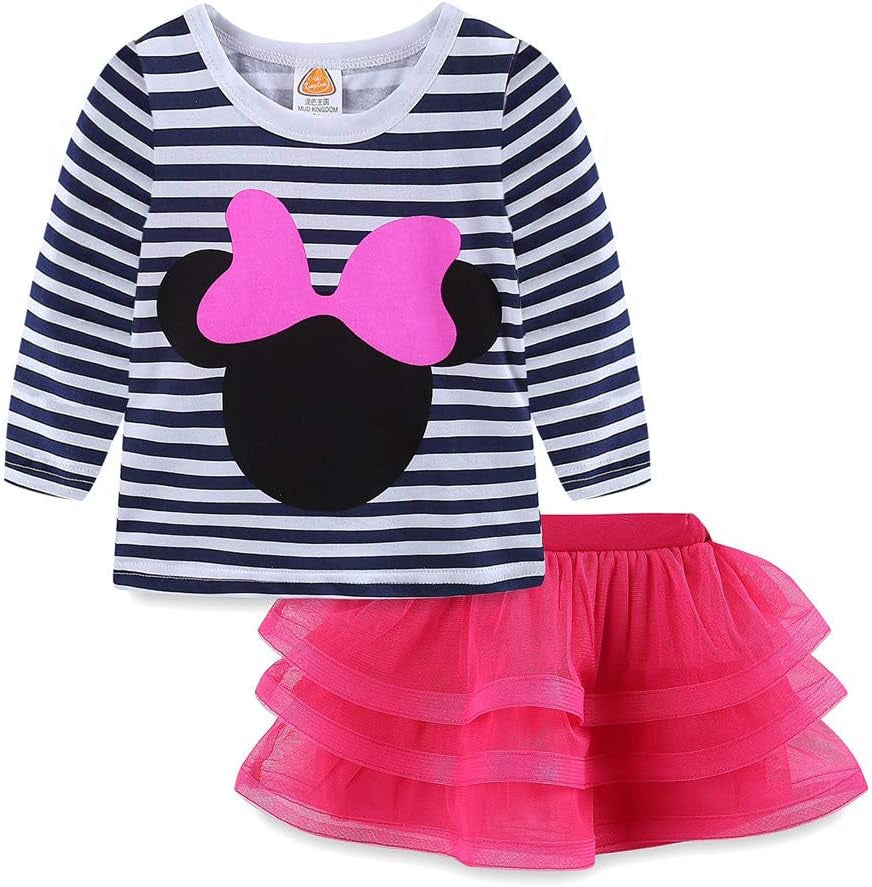 Toddler Girls' Cartoon Cute Set T-Shirt and Tutu Skirt Outfit