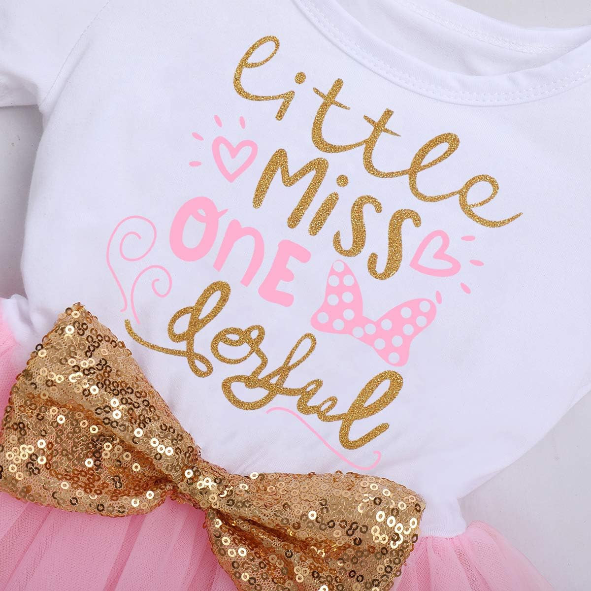 Baby Girls Newborn It'S My 1St/2Nd Birthday Cake Smash Shinny Printed Sequin Bow Tutu Princess Dress